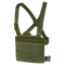 The Condor Modular Chest Panel in Olive Drab features adjustable shoulder and waist straps, MOLLE webbing, and quick-release buckles.