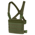 The Condor Modular Chest Panel in Olive Drab features adjustable shoulder and waist straps, MOLLE webbing, and quick-release buckles.