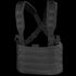 The Condor Ops Chest Rig features adjustable shoulder straps, front MOLLE webbing, and side buckle closures, shown here in black against a white background.