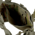 Top view of the Condor Ops Chest Rig in Scorpion OCP, featuring empty interior compartment, visible camouflage fabric pattern, and straps with buckle.