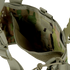 The Condor Rapid Assault Chest Rig in Scorpion OCP is shown empty and open from above, featuring camouflage pattern and attachment straps—ideal for law enforcement or military use.