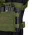 A close-up of the Condor Rapid Assault Chest Rig shows two rifle magazines and a black flashlight secured in green pouches, with visible straps and buckles.