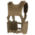 The Condor Ronin Chest Rig is a tan tactical vest with adjustable straps, MOLLE webbing, mesh panels, and plastic buckles, designed for carrying gear and equipment.