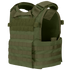 The Condor Modular Operator Plate Carrier Gen II is an olive green tactical vest featuring adjustable shoulder straps, hook and loop panels, and multiple webbing sections for attaching gear.