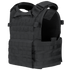 The Condor Modular Operator Plate Carrier Gen II is a black tactical vest featuring adjustable shoulder straps and multiple rows of webbing for gear attachment.