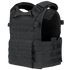 The Condor Modular Operator Plate Carrier Gen II is a black tactical vest featuring adjustable shoulder straps and multiple rows of webbing for gear attachment.