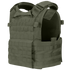 The Condor Modular Operator Plate Carrier Gen II in olive green features multiple webbing straps and Velcro panels for modular attachments and body armor protection, displayed against a white background.