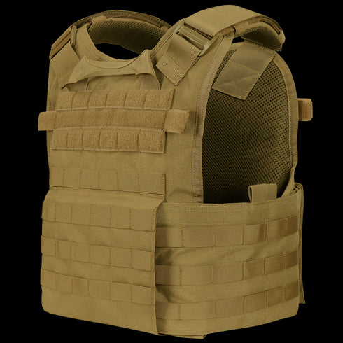 Condor Modular Operator Plate Carrier Gen II in MultiCam with MOLLE webbing and hook-and-loop panels, perfect for military or range use.