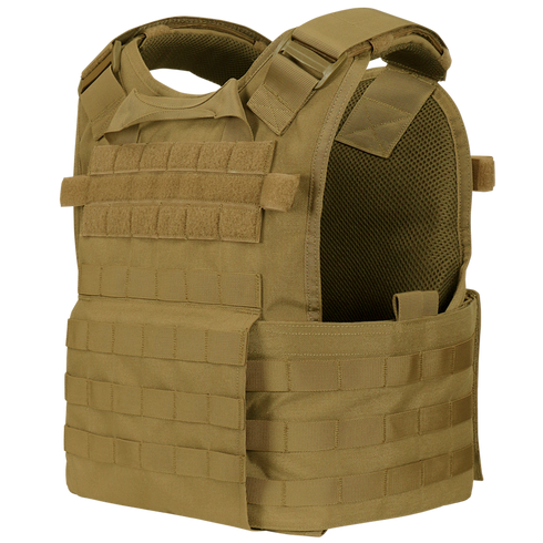 Condor Modular Operator Plate Carrier Gen II in MultiCam with MOLLE webbing and hook-and-loop panels, perfect for military or range use.