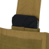 A ballistic plate partially inserted into the Condor Modular Operator Plate Carrier Gen II in Scorpion OCP, a tactical vest widely used by military and law enforcement personnel.