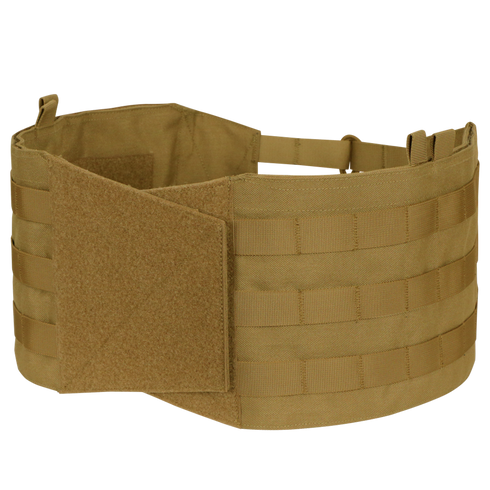 The Condor Modular Operator Plate Carrier Gen II in MultiCam features reinforced stitching, Velcro closures, and horizontal webbing for attaching EDC gear, shown against a white background.