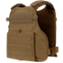 The Condor Modular Operator Plate Carrier Gen II is a tan tactical vest featuring adjustable straps, front MOLLE webbing, and hook-and-loop fastener panels for patches or identification.