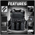 The Condor Modular Operator Plate Carrier Gen II in MultiCam Black features removable shoulder pads, adjustable straps, a breathable mesh liner, front map pocket, adjustable cummerbund, and an internal waist strap.