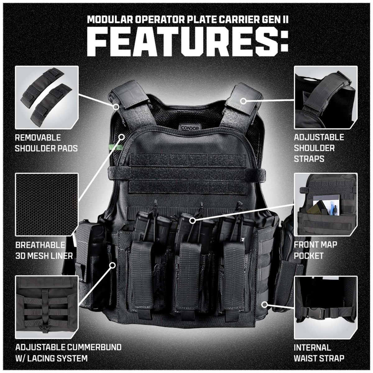 Modular Operator Plate Carrier Gen II - MultiCam Black – Condor