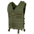 The Condor Modular Vest in Olive Drab features multiple horizontal webbing straps, front zipper, and buckle closures, ideal for military or outdoor use.