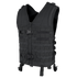 The Condor Modular Vest, in black, features a front zipper, adjustable straps, and MOLLE webbing for attachments. Displayed on a plain background.