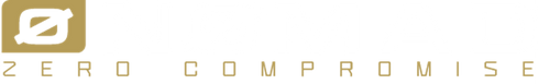 Logo with the word NOMAD using a slashed zero for the O, and the phrase ZERO COMPROMISE written below in gold, all on a light background.