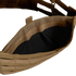 Close-up of the Condor EXO Plate Carrier Gen II in tan, featuring MOLLE webbing and a black interior, displayed against a matching brown background.