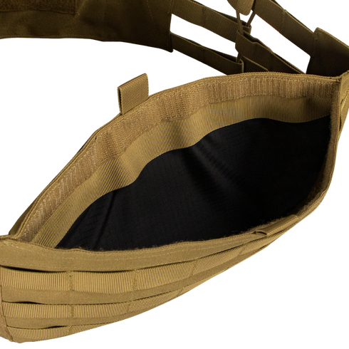 A close-up view of the Condor Modular Operator Plate Carrier Gen II in MultiCam Black, highlighting its open top, spacious interior, and exterior MOLLE webbing—ideal for EDC or military applications.