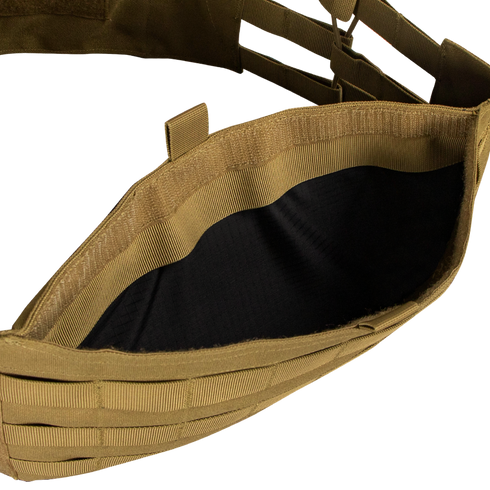 A close-up view of the Condor Modular Operator Plate Carrier Gen II in MultiCam Black, highlighting its open top, spacious interior, and exterior MOLLE webbing—ideal for EDC or military applications.