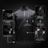 The Condor Phantom Softshell Jacket in black includes features such as double reinforced forearms, adjustable cuffs, a vertical chest pocket, left and right interior pockets, underarm vent zippers, and shoulder I.D. patch fields.
