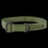 The Condor Riggers Belt is an olive green, heavy-duty nylon belt featuring a black metal buckle and a small black and yellow Condor-branded tag.
