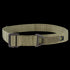 The Condor Riggers Belt is a tan nylon tactical belt with a metal buckle and a small black rectangular logo tag on the side.
