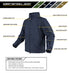 Condor Summit Softshell Jacket in navy features zippered pockets, storm guard, reinforced elbows, hook and loop cuffs, and a stow-away hoodie.
