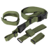 The Condor Tactical 3-Point Sling features green adjustable nylon straps with black plastic buckles and loops, shown on a white background.