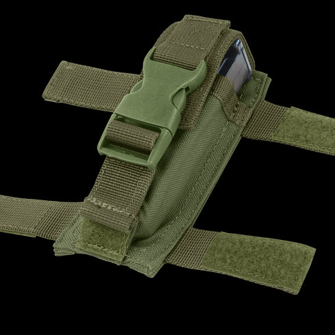 The Condor Tactical Belt features adjustable straps, a buckle closure, and hook-and-loop fasteners to securely hold small items.