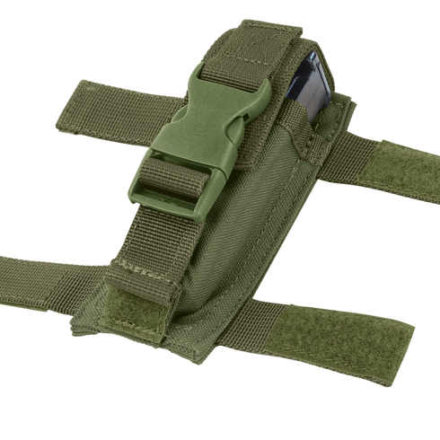 The Condor Tactical Belt features adjustable straps, a buckle closure, and hook-and-loop fasteners to securely hold small items.