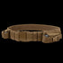 The Condor Tactical Belt is a tan utility belt featuring multiple pouches, snap buttons, and a plastic buckle, ideal for carrying gear.