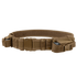 The Condor Tactical Belt is a tan utility belt featuring multiple pouches, snap buttons, and a plastic buckle, ideal for carrying gear.