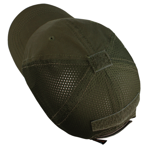 Two Condor Tactical Team Mesh Caps in Scorpion OCP are shown, one showing the top and back to display ventilation holes and an adjustable strap—ideal for tactical or law enforcement use.