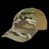 The Condor Tactical Team Mesh Cap in MultiCam features a camouflage pattern, a brown mesh back panel, and an adjustable strap.