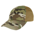 The Condor Tactical Team Mesh Cap in MultiCam features a camouflage pattern, a brown mesh back panel, and an adjustable strap.