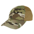 The Condor Tactical Team Mesh Cap in MultiCam features a camouflage pattern, a brown mesh back panel, and an adjustable strap.