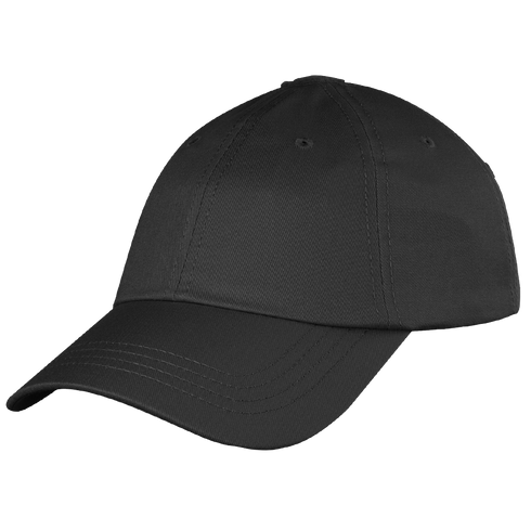 The Condor Tactical Team Cap is a plain black baseball cap featuring visible stitching and ventilation eyelets, ideal for law enforcement or EDC use, shown against a white background.