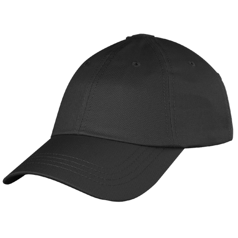The Condor Tactical Team Cap is a plain black baseball cap featuring visible stitching and ventilation eyelets, ideal for law enforcement or EDC use, shown against a white background.
