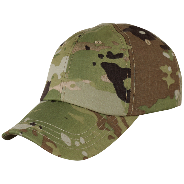 The Condor Tactical Team Cap in Scorpion OCP features a camouflage pattern and curved brim, shown against a white background.