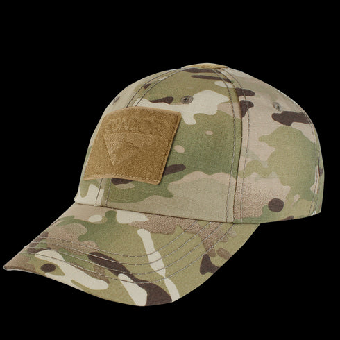 The Condor Tactical Cap in MultiCam features a front velcro patch and is shown on a plain background.