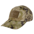 The Condor Tactical Cap - Kryptek Highlander features a camouflage design with a rectangular Velcro patch on the front.