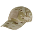 The Condor Tactical Cap - MultiCam Arid features a beige, brown, and green camouflage pattern with a rectangular Velcro patch on the front.