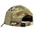 A rear view of the Condor Tactical Cap - MultiCam shows its camouflage pattern, Velcro strap, open back, and black Condor label.