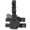 The Condor Tactical Leg Holster features adjustable straps and buckles, securely holding a pistol—perfect for EDC or range use. Shown in black on a white background.