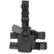 The Condor Tactical Leg Holster features adjustable straps and buckles, securely holding a pistol—perfect for EDC or range use. Shown in black on a white background.