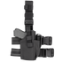The Condor Tactical Leg Holster features adjustable straps and buckles, securely holding a pistol—perfect for EDC or range use. Shown in black on a white background.