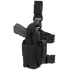 Condor Tornado Tactical Leg Holster in black, featuring retention straps, holds a training pistol and magazine. Displayed against a plain white background.