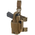 The Condor Tornado Tactical Leg Holster is a tan thigh holster for a handgun and magazine, featuring adjustable straps, buckles, and MOLLE webbing.