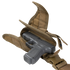A Condor Tornado Tactical Leg Holster - Left Hand in tan, shown with its flap open and strap retention system securing a partially inserted black handgun.